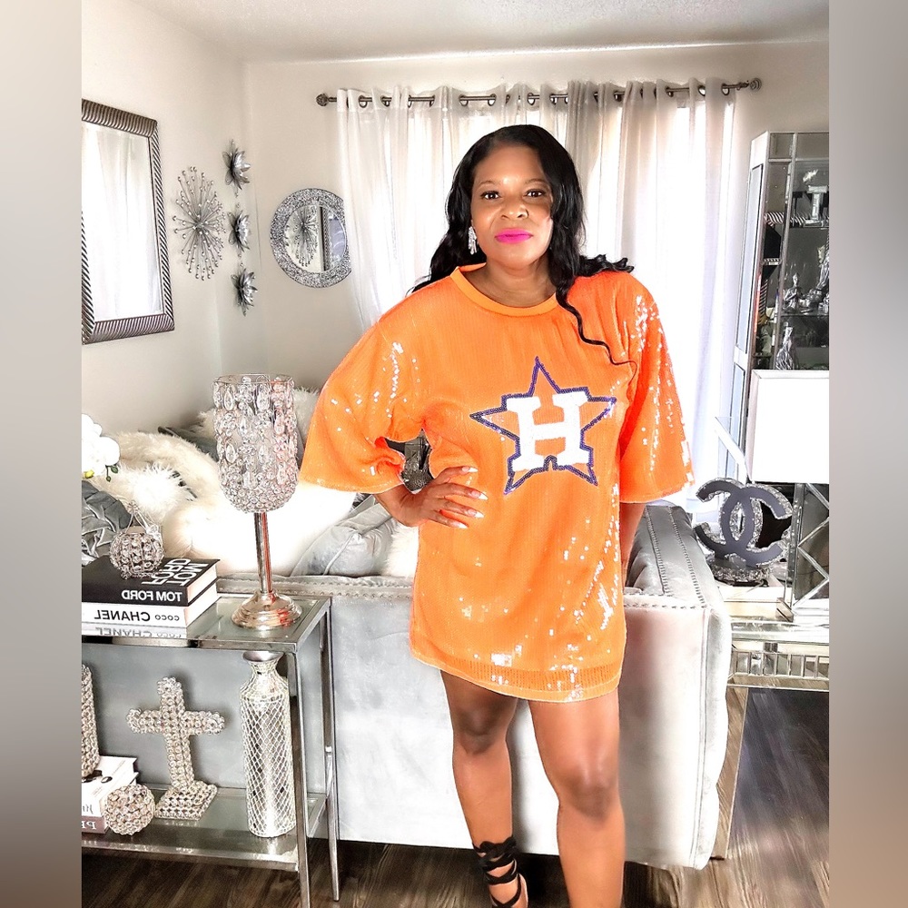 Sale‼️Houston Astros sequin dress - Picture 4 of 10
